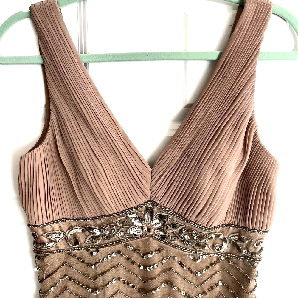 Sue Wong Cocktail Dress - Size 6 - Color deep rose/tan/brown - Picture 2 of 8